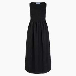 Hill House Home The Cosima Nap Dress - Black Tonal Seersucker Size MBlack Tonal